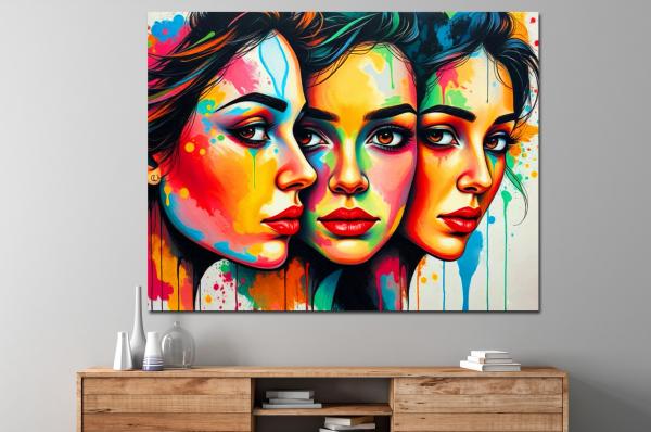 gesichter bunt handgemalt -peggy liebenow- kunst original kaufen